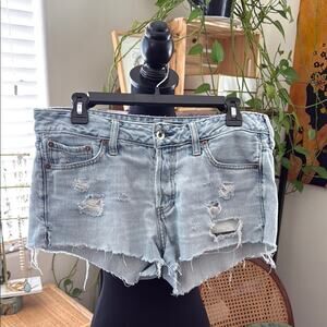Vintage Early Y2K Abercrombie & Fitch Distressed Denim Cutoff Jean Shorts
